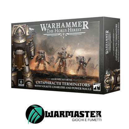 Cataphractii Terminators con Volkite Chargers e Power Mauls