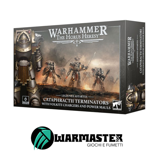 Cataphractii Terminators con Volkite Chargers e Power Mauls