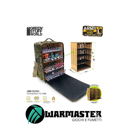 Green Stuff World -Zaino da trasporto Miniatures - Edizione Camouflage